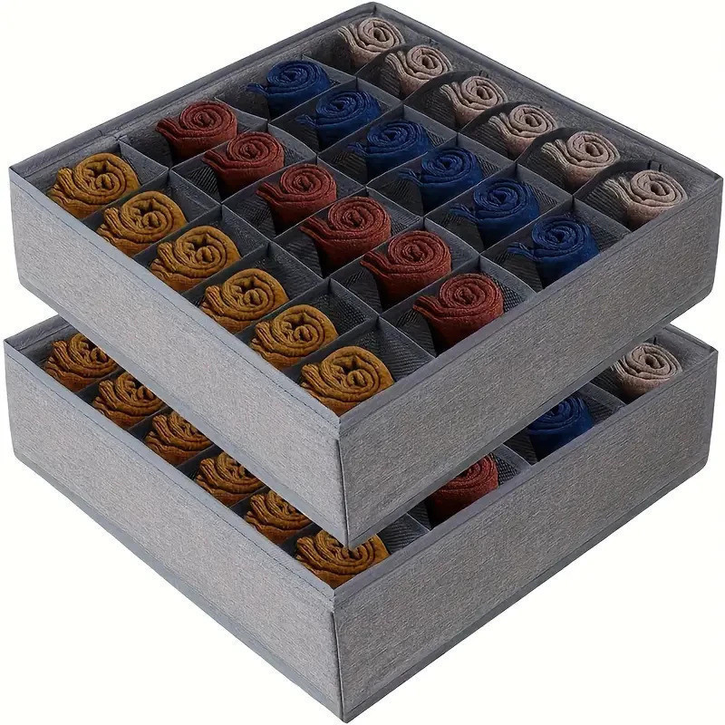 Organizador Dobrável 24 Compartimentos para Roupas Íntimas Meias Cuecas Calcinhas Lingerie Armários Gavetas