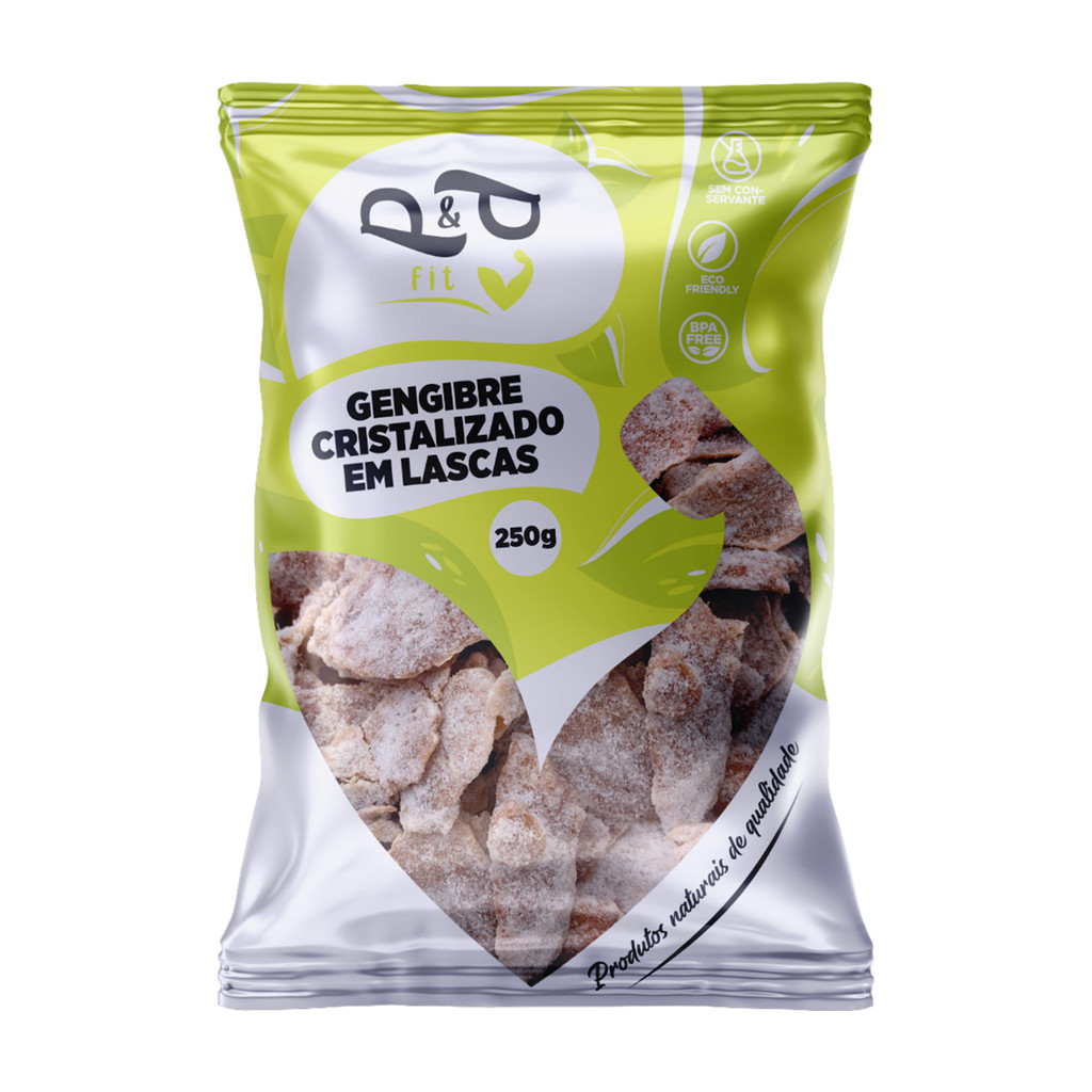 Gengibre Cristalizado em Lascas 250g - P&P em Oferta na Shopee