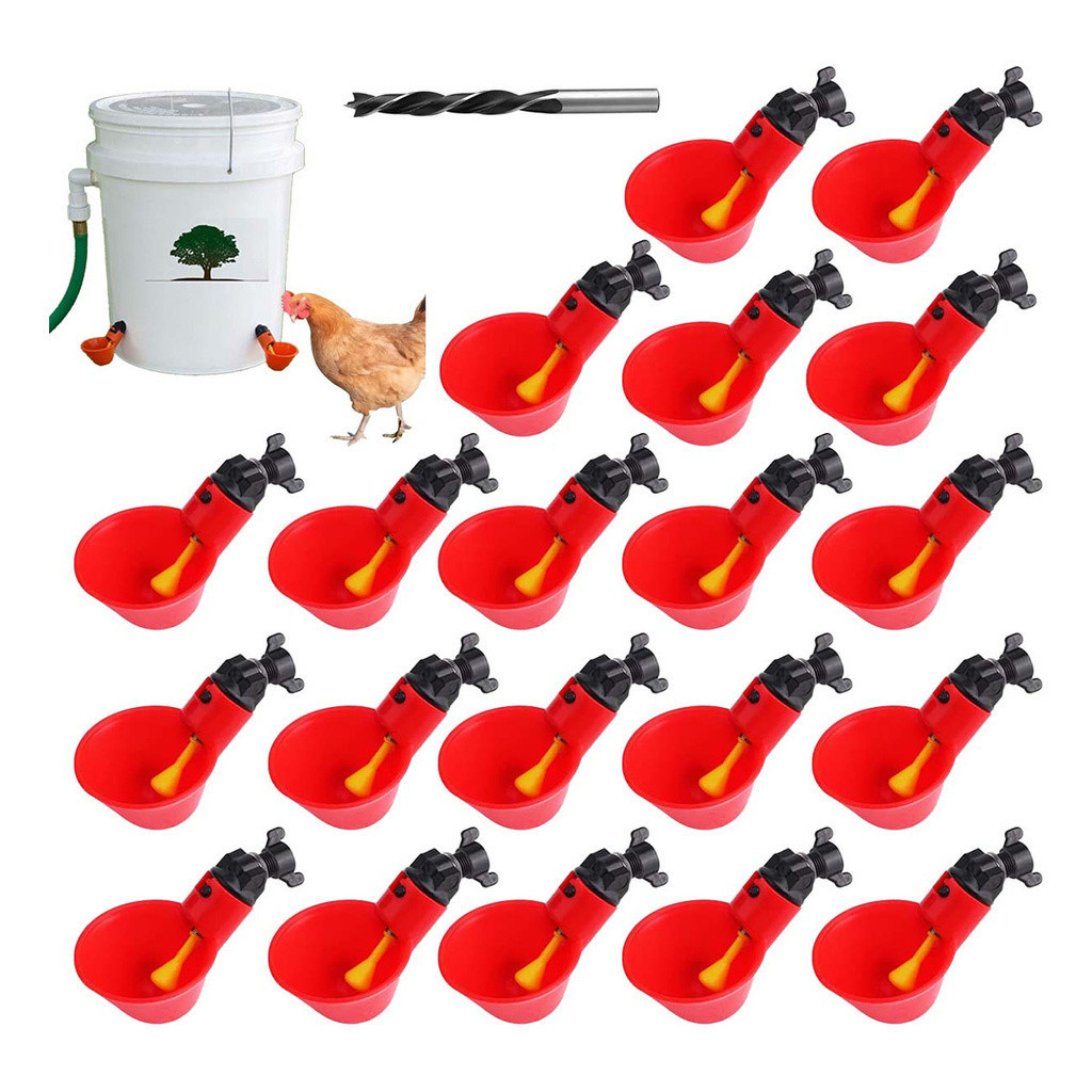 20 Bebedouro Automático Copo Bebedor Aves Brilers Galinha Reservatório Agua Dispenser Comedouro