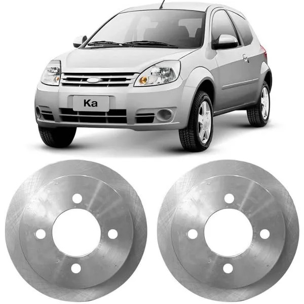 Detalhes do Par Disco Freio Solido Ford KA Fiesta Courier Hipper Freios
