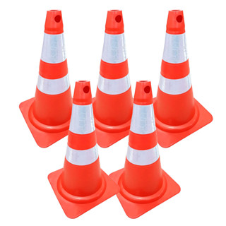 Kit 5 Cone Flexível 75 Cm Com Faixa Refletiva Laranja E Branco em Oferta na Shopee