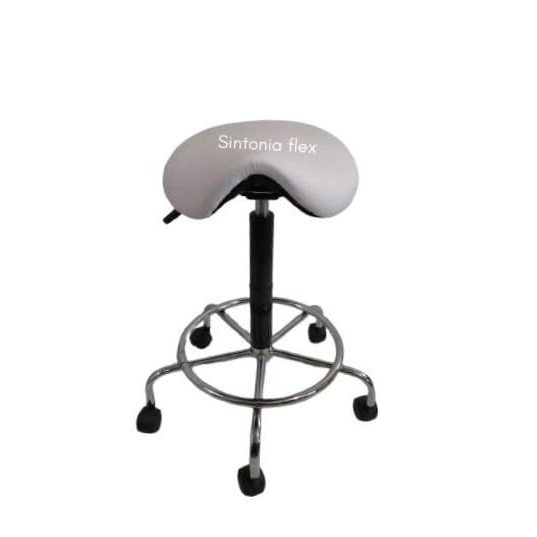 Cadeira mocho sela alta tatoo e cílios cromada  65cm 75cm alta corano branco