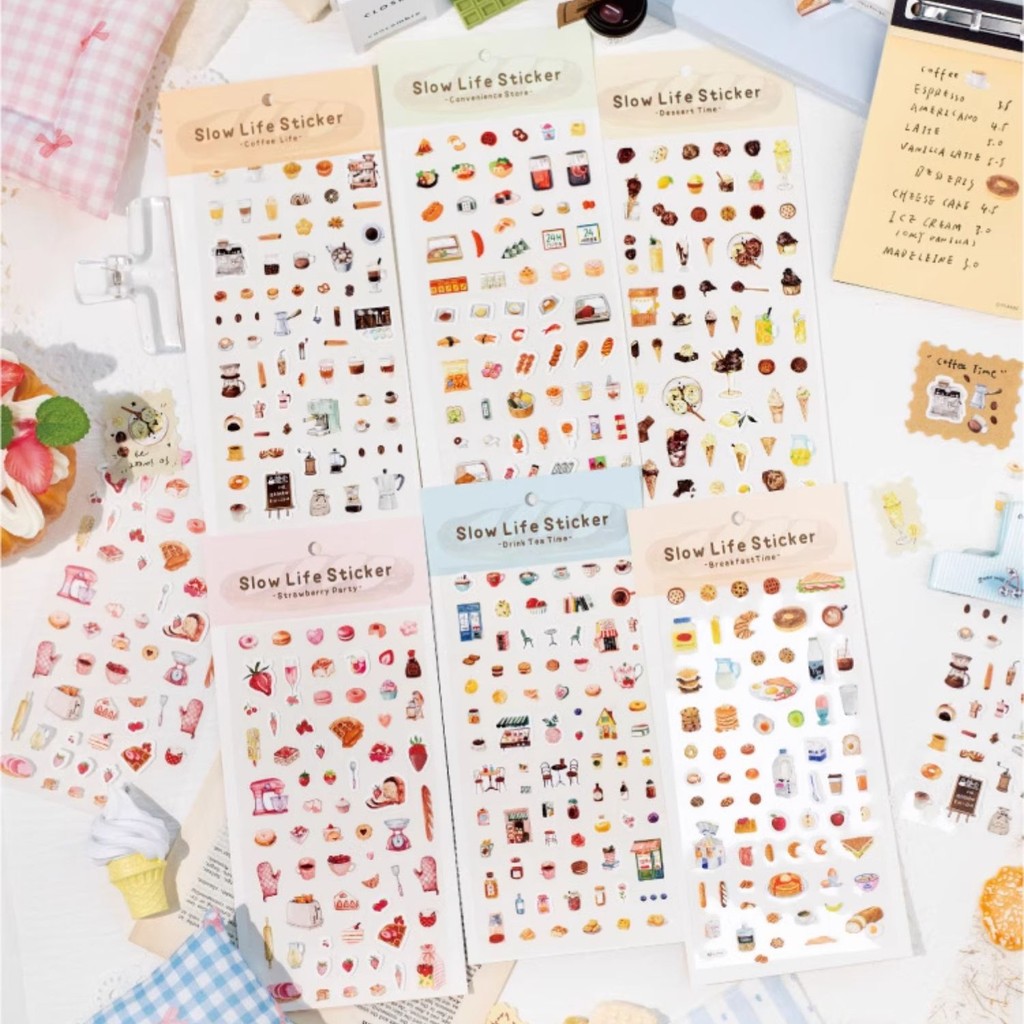Comida Bebida Sobremesa Frutas Lanches Sorvete Adesivo Conjunto DIY Artesanato Etiqueta Para Scrapbooking Diário Colagem