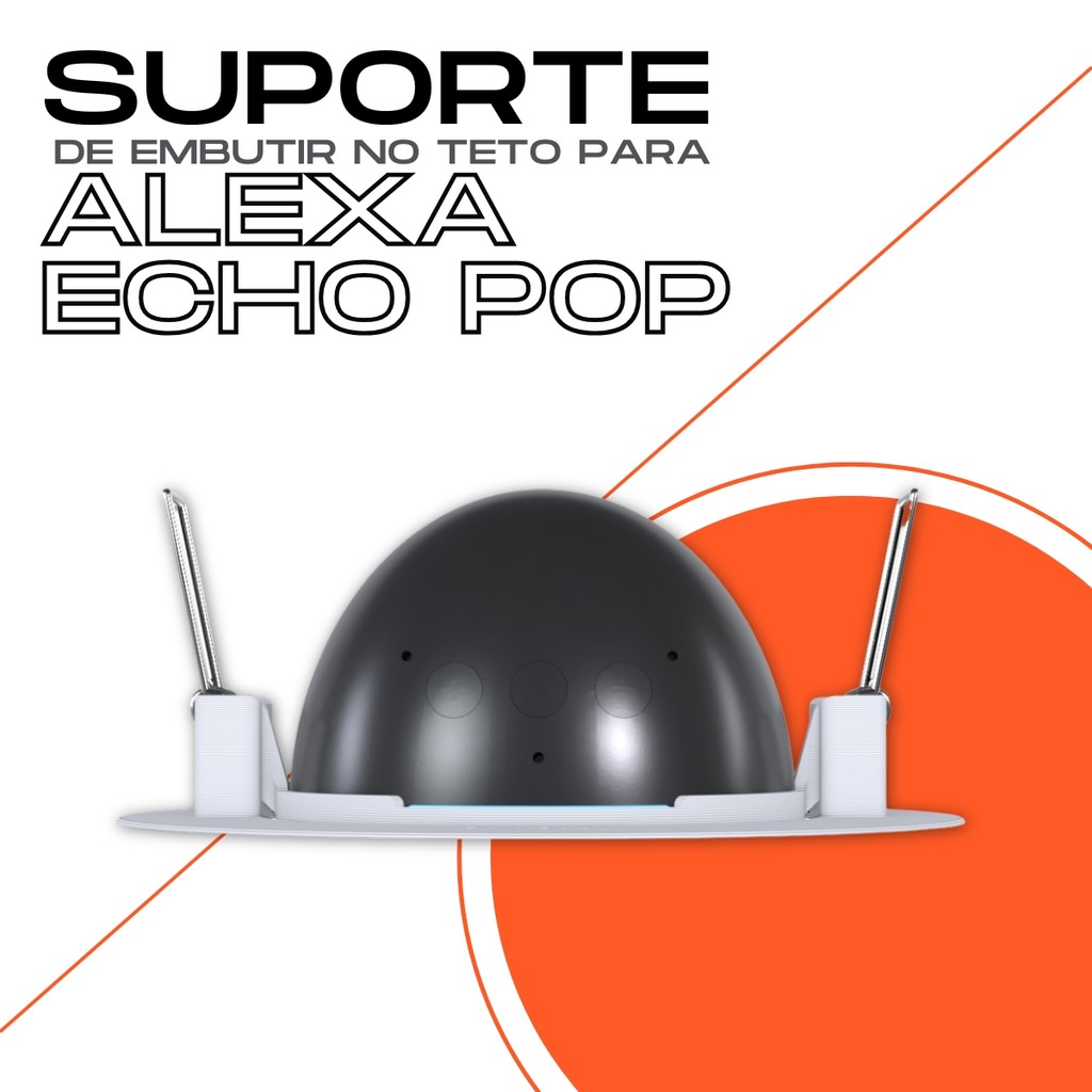 Suporte de Embutir no Teto Compatível com Amazon Alexa Echo Pop - Nova Geração