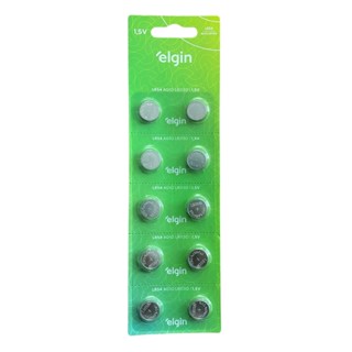10 Baterias Pilhas Alcalina Lr54 1,5v Blister Cartela Elgin em Oferta na Shopee