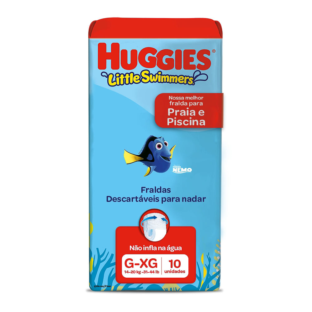 Fralda Huggies Little Swimmers Tamanho G/XG Pacote com 10 Fraldas Descartáveis - Mom & Baby