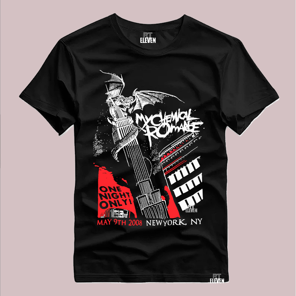 Camiseta My Chemical Romance Camisa Banda One NightT Only Tour Rock N Roll Unissex - Envio Rapido em Oferta na Shopee