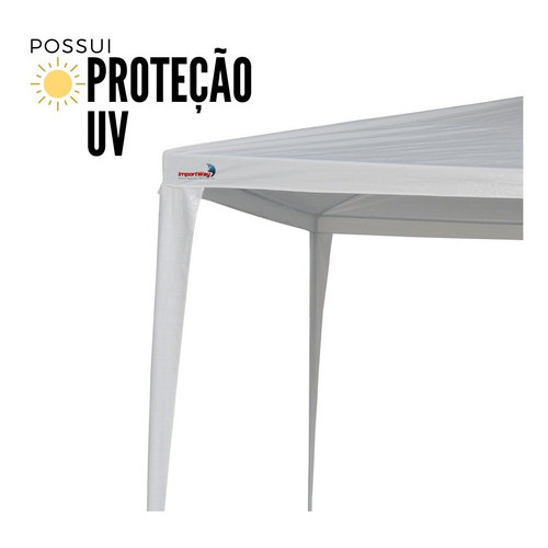 Gazebo Montável 3x3 Importway Branco Fácil Montagem + Bolsa Transporte · foto 2