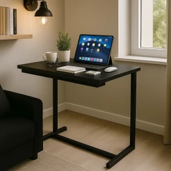 Mesa Lateral Estilo Industrial – Ideal para Sala ou Sofá - Cor Preta