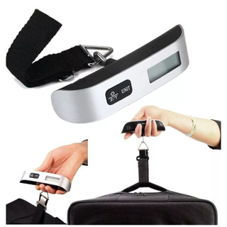 Balança Digital Portátil de Bagagem até 50kg com LCD Função Tara Gancho Resistente Viagem…