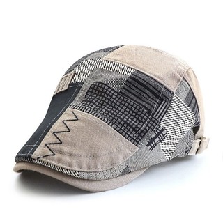 Designer Boina Chapéu Masculino Retro Newsboy Boné Retalhos Xadrez Espinha De Peixe Plana Pico Feminino Condução Taxista