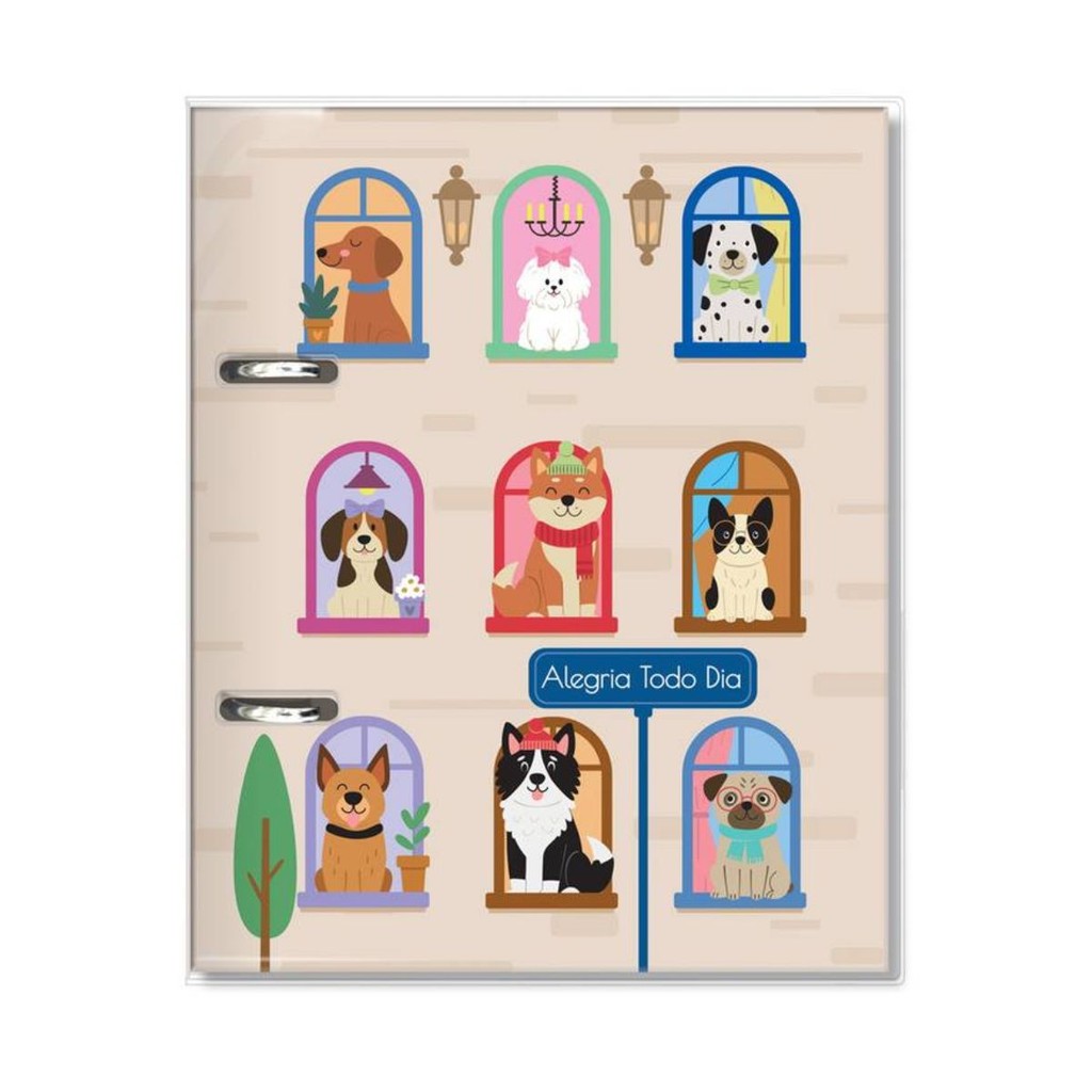 Caderno argolado P Cachorro na janela Fina Ideia