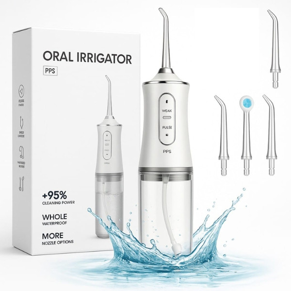 Irrigador Oral Jato de Água Recarregável Higiene Limpeza Portátil em Oferta na Shopee