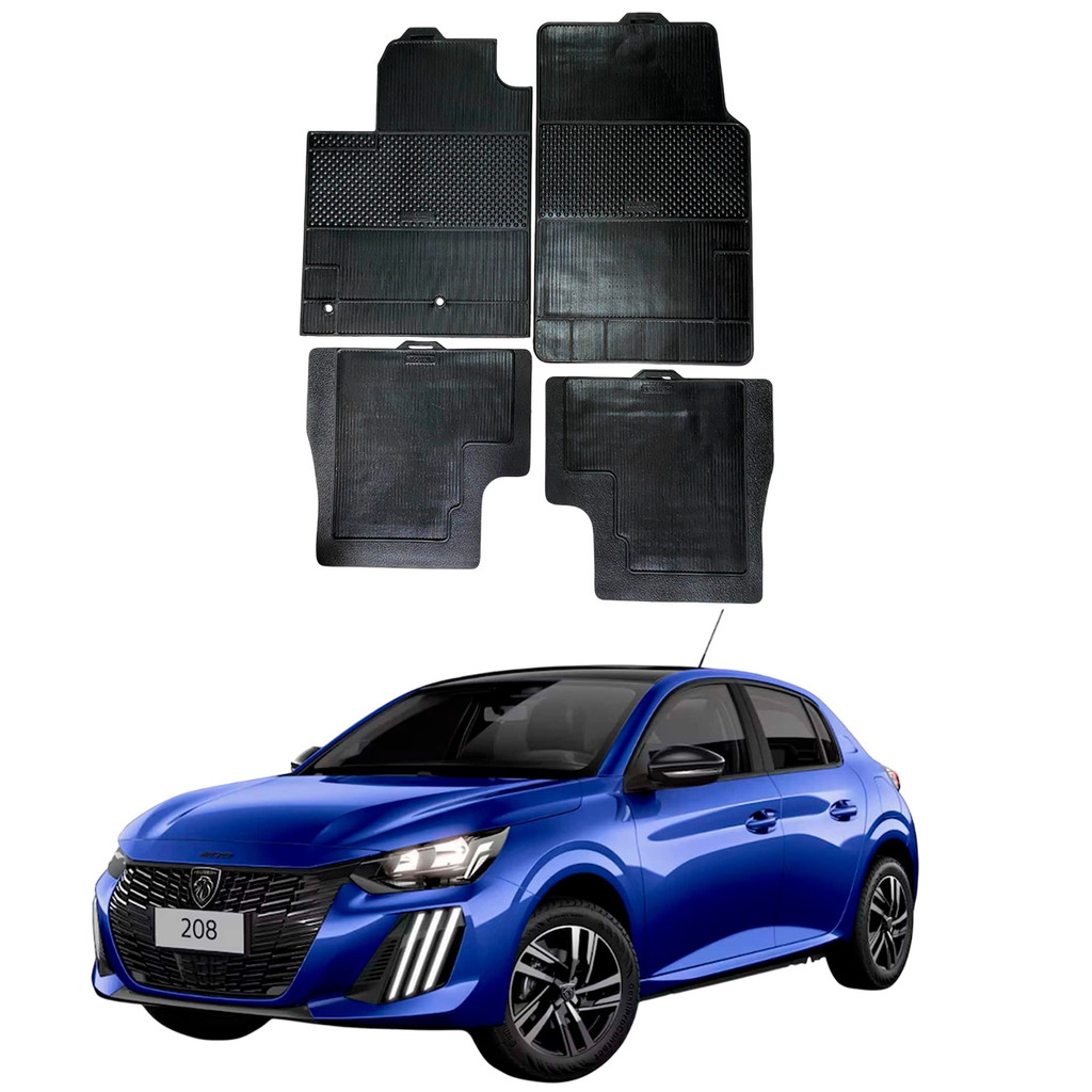 Tapete Peugeot 208 2019 a 2025 Stratus 100% Borracha Borcol