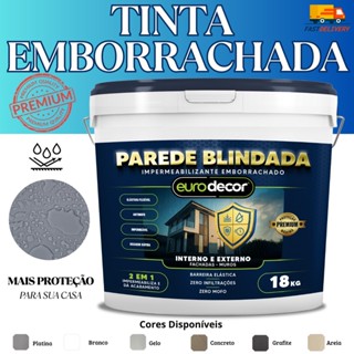 Tinta Emborrachada 18kg Impermeabilizante Flexível Parede Blindada Premium 18kg ou 12kg em Oferta na Shopee