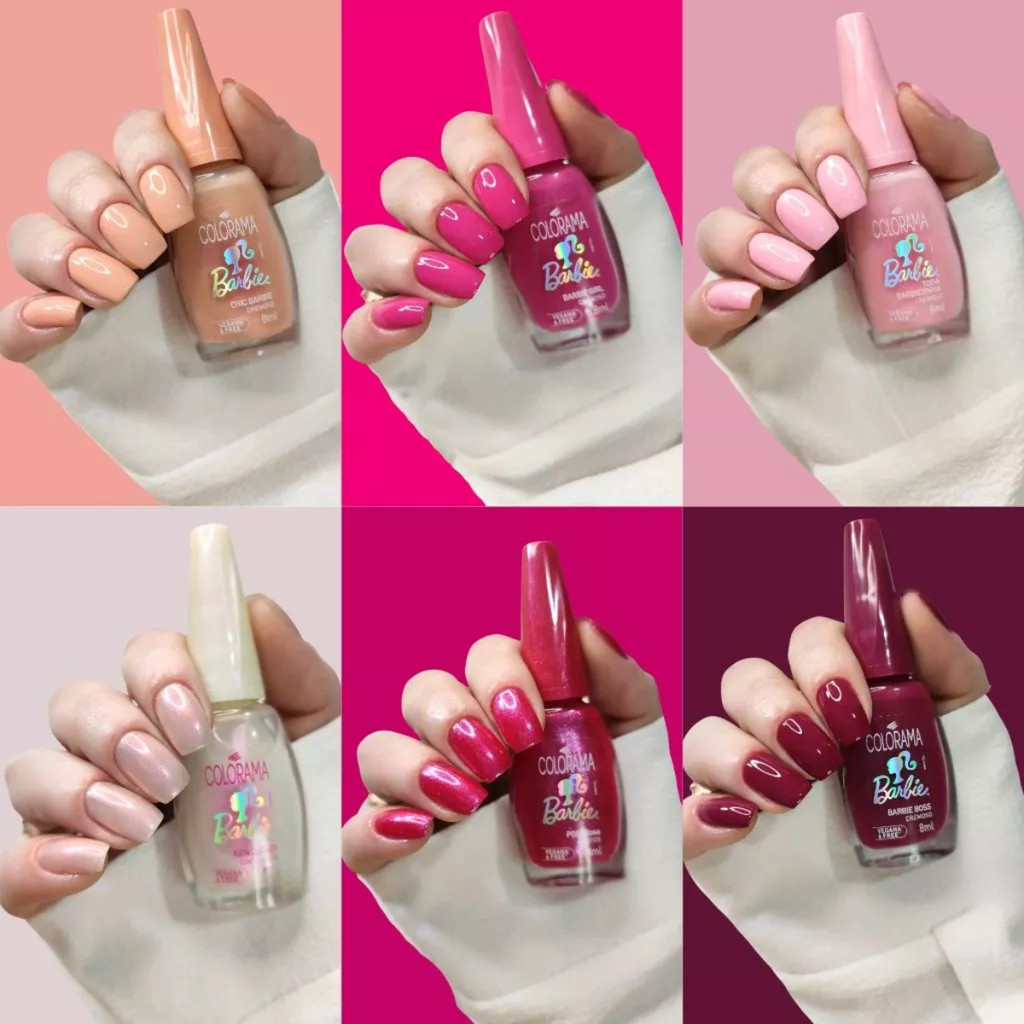 Kit 3 Esmaltes Barbie Tons de Nude + Cintilante - Colorama — imagem 2 de 2