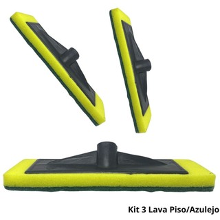 Kit 3 Lava Piso Azulejo Chão Banheiro Cozinha Piscina Esfregão Esponja Multiuso Sem Cabo-NEW