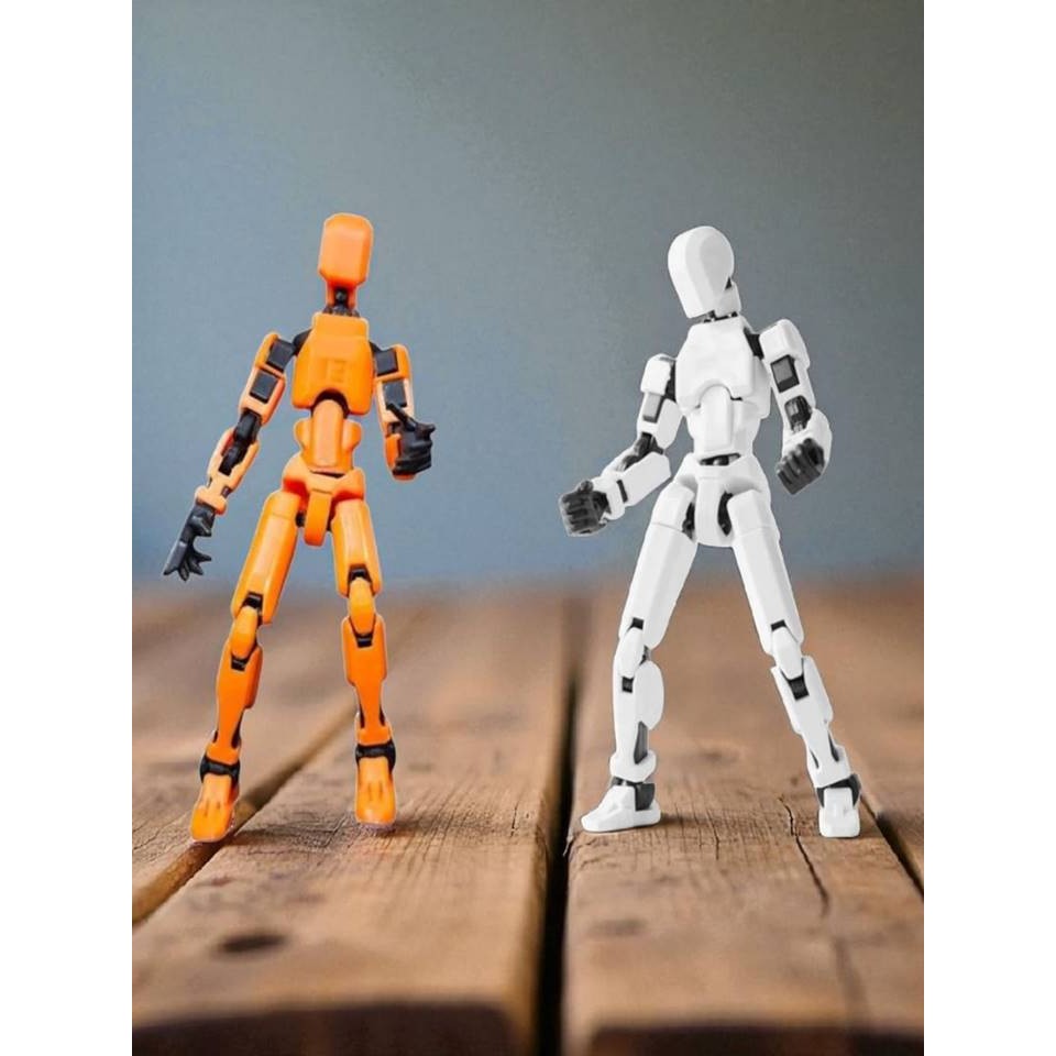 Kit 02 Bonecos 100% Articulado Dummy 13 Brinquedo Manequim Infantil 14cm DESMONTADO Laranja/Preto Branco/Preto em Oferta na Shopee