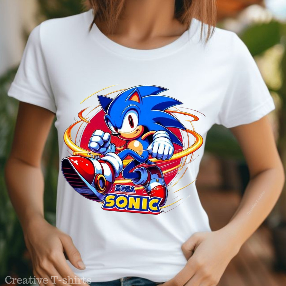 Camiseta Camisa Blusa Estampada Sonic Femininas Infantil algodão100%