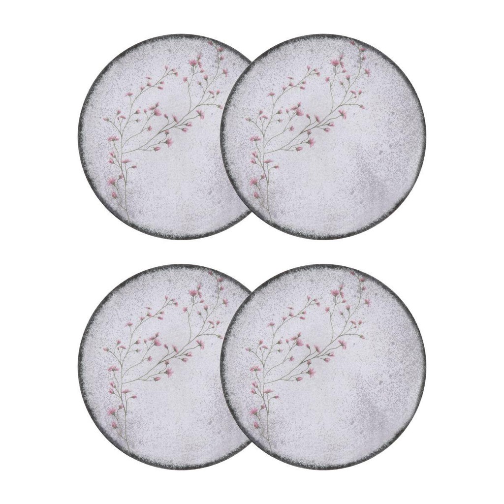 Conjunto 4 Pratos Rasos 25cm Porcelana Floralis Tramontina em Oferta na Shopee