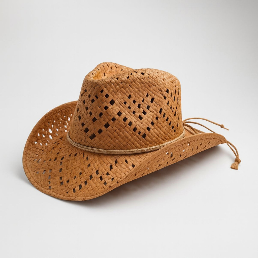 Chapéu Country De Palha Sintética Festa Rodeio Boiadeira Cowboy Vaquejada