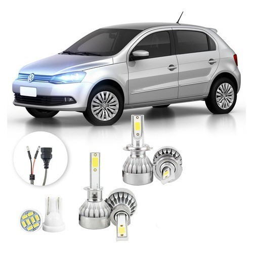 Lampadas Led Volkswagen Gol G6 2013 A 2016 H1 H7 20000lm em Oferta na Shopee