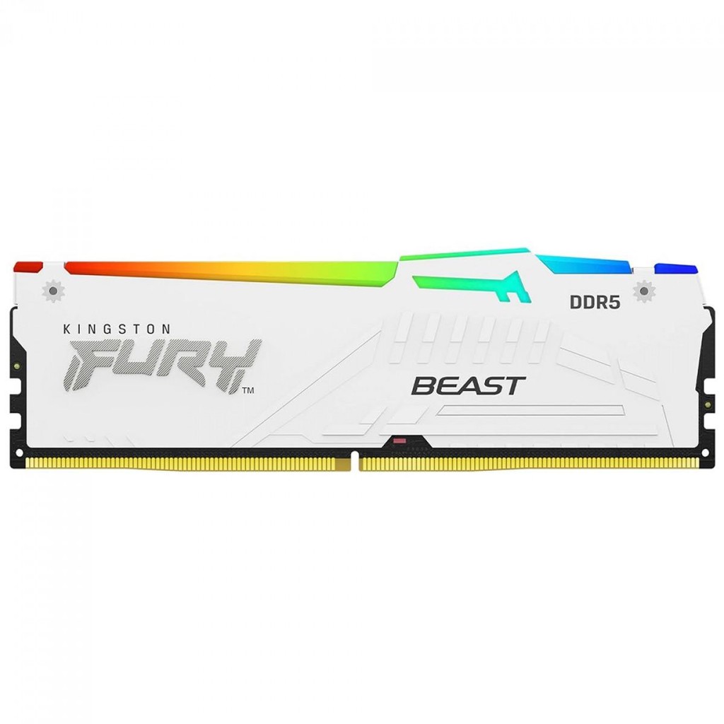 Memória DDR5 Kingston Fury Beast, RGB, 16GB, 6000Mhz, White, KF560C30BWEA-16