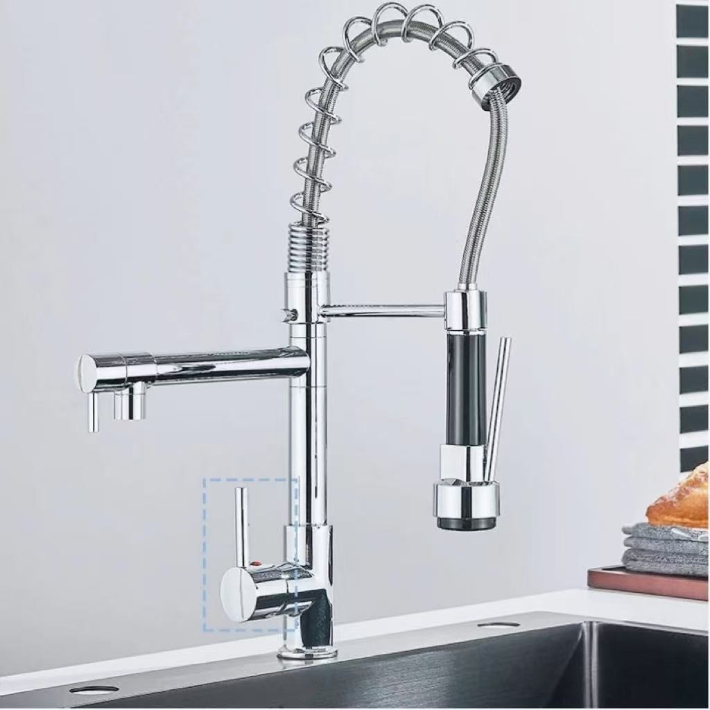 Torneira De Cozinha Gourmet Alça Única Com Extensor De Spray Tubo De Água Flexíve al Superior Prateado Para Ajuste em Oferta na Shopee