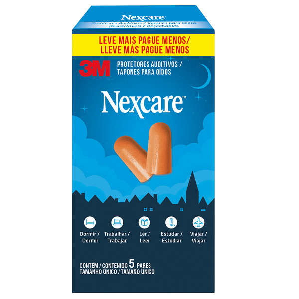 Nexcare Protetor Auditivo C/5 Pares Descartavel em Oferta na Shopee