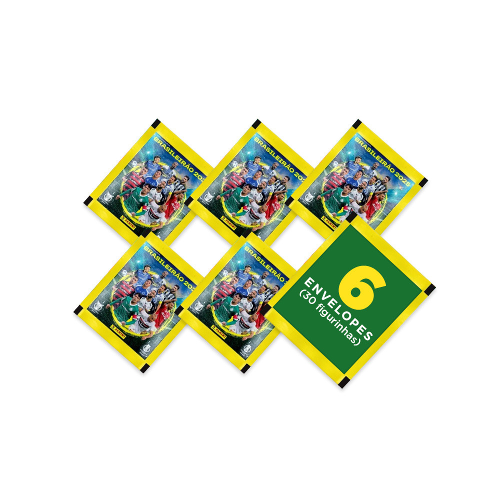 Campeonato Brasileiro 2025 - Contém 6 Envelopes (30 Figurinhas) - Brasileirão Oficial em Oferta na Shopee