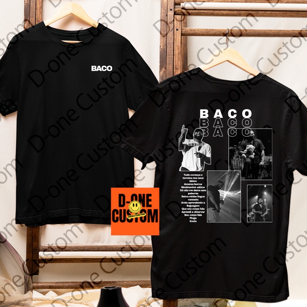 Camisa Masculina Baco Exu Canto Rapper Streetwear Hip-Hop Camisa Algodao Premium