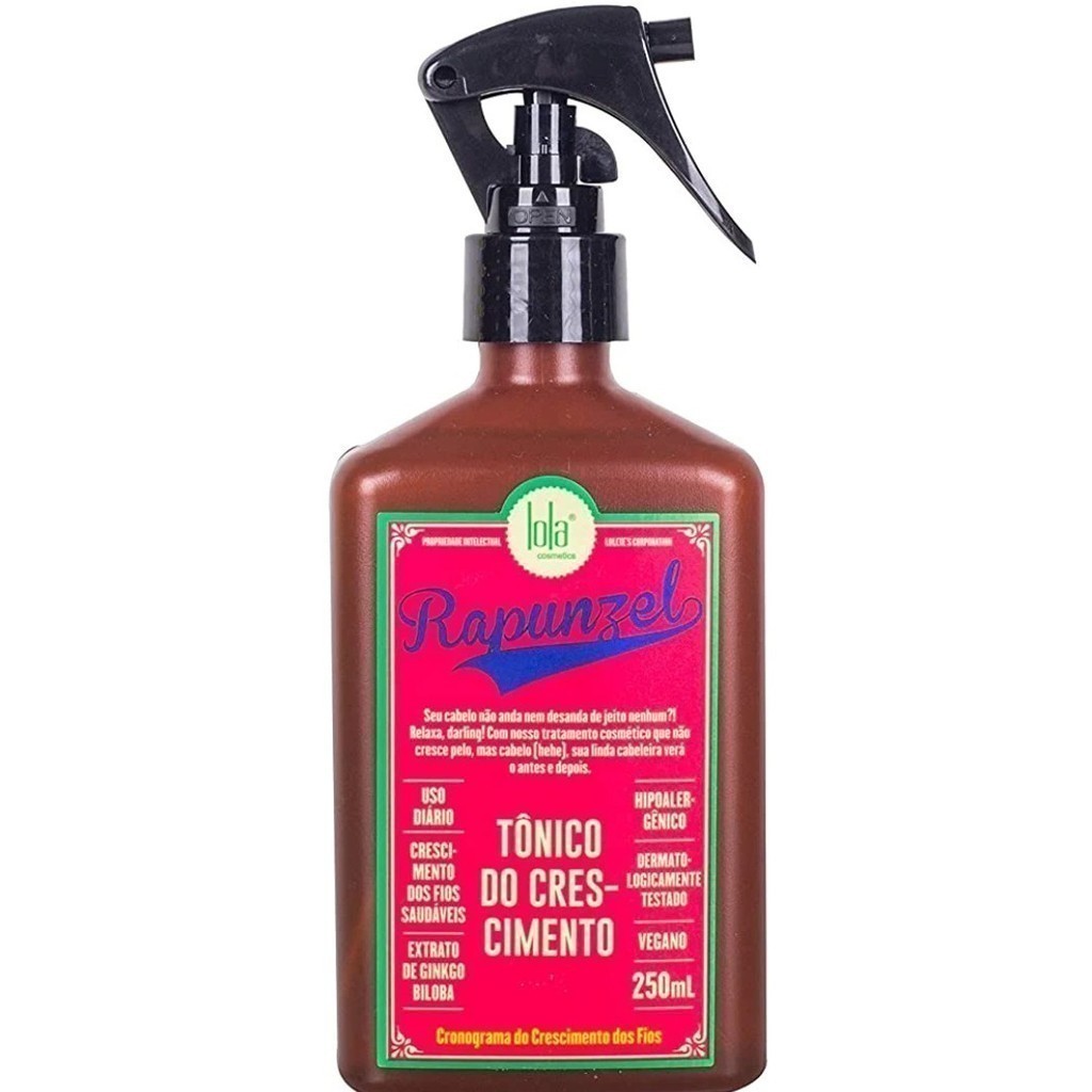 Tônico Rapunzel 250ml Lola Cosmetics | Crescimento e Força dos Fios em Oferta na Shopee