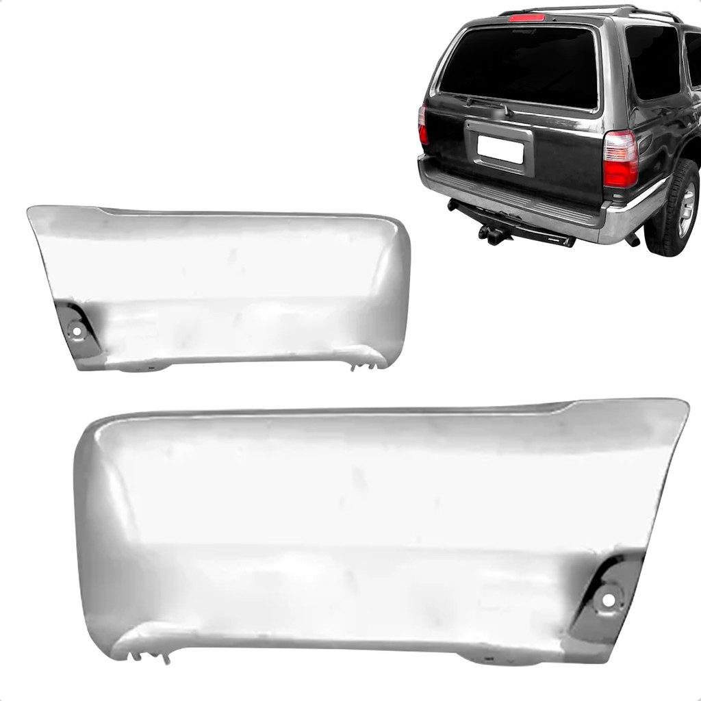 Ponteira Polaina Parachoque Traseiro Hilux Sw4 96 97 98 99 2000 2001 2002 2003 2004 Cromado