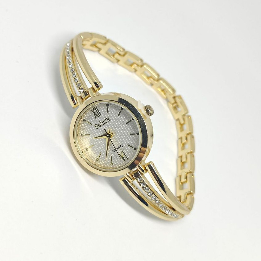 Relógio De Quartzo Feminino Elegante-Mostrador Romano E Pulseira De Aço Com Destaque De Diamante