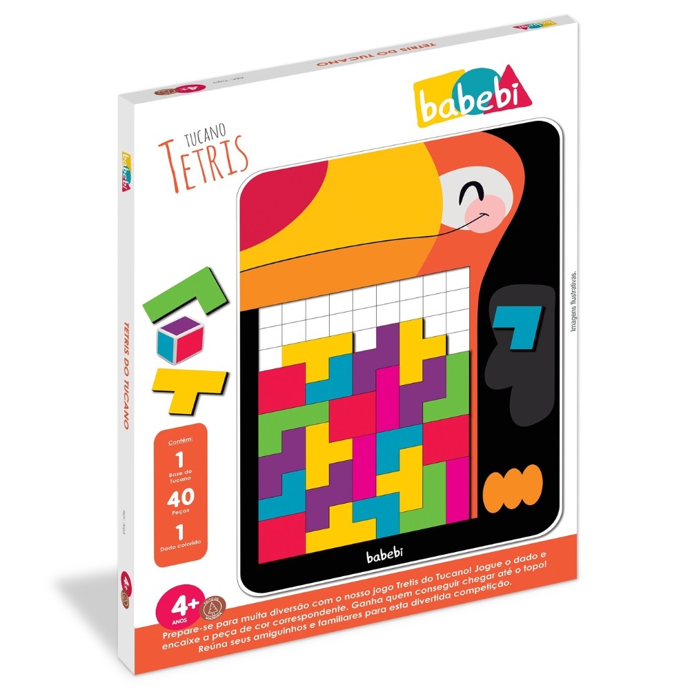 JOGO TETRIS DO TUCANO MADEIRA BABEBI 40 PEÇAS MDF MESA COLORIDA DADO MONTAR TABULEIRO ENCAIXAR em Oferta na Shopee