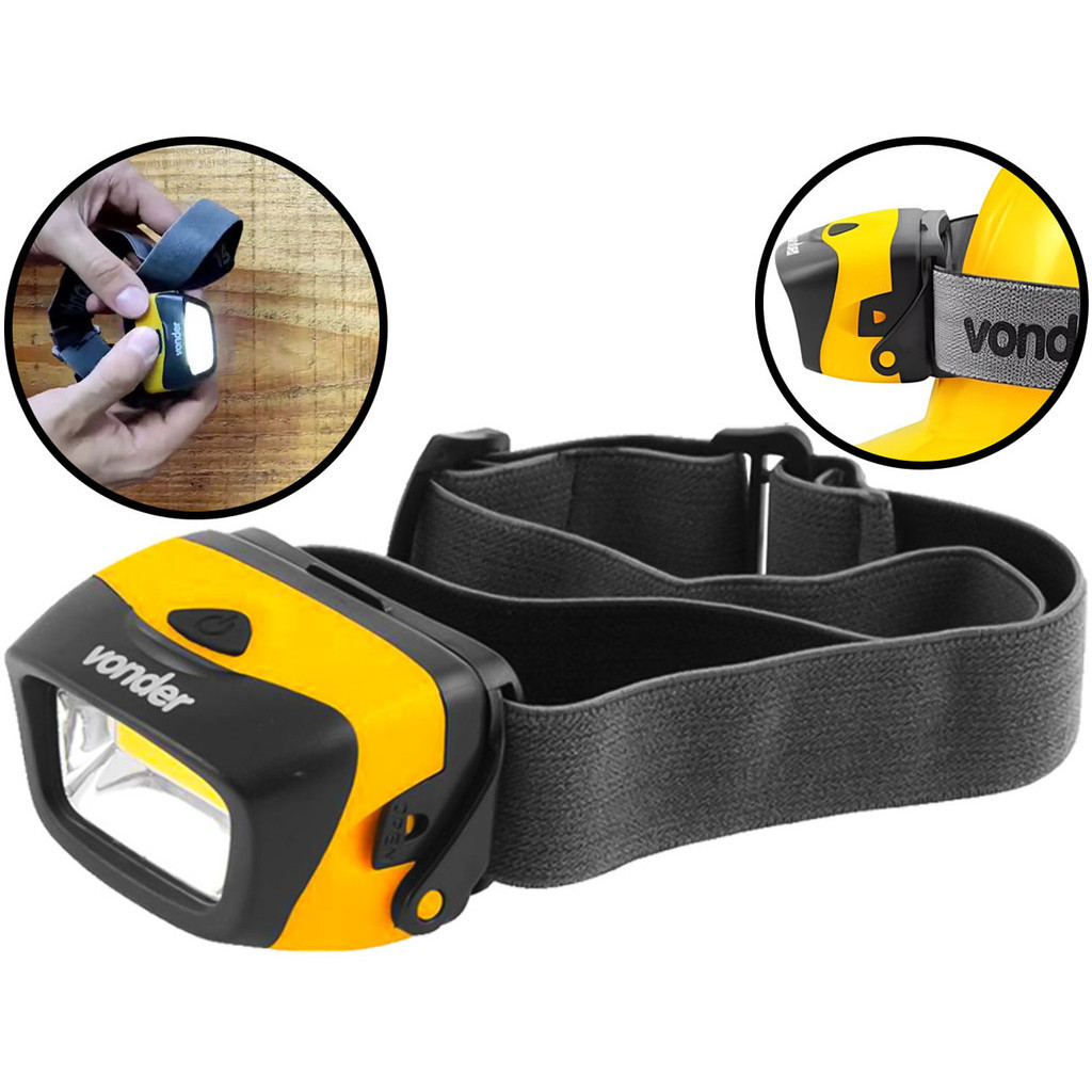Lanterna De Led Para Cabeça Com Cinta Elástica Regulável 9 Ajustes De Inclinação Vonder em Oferta na Shopee