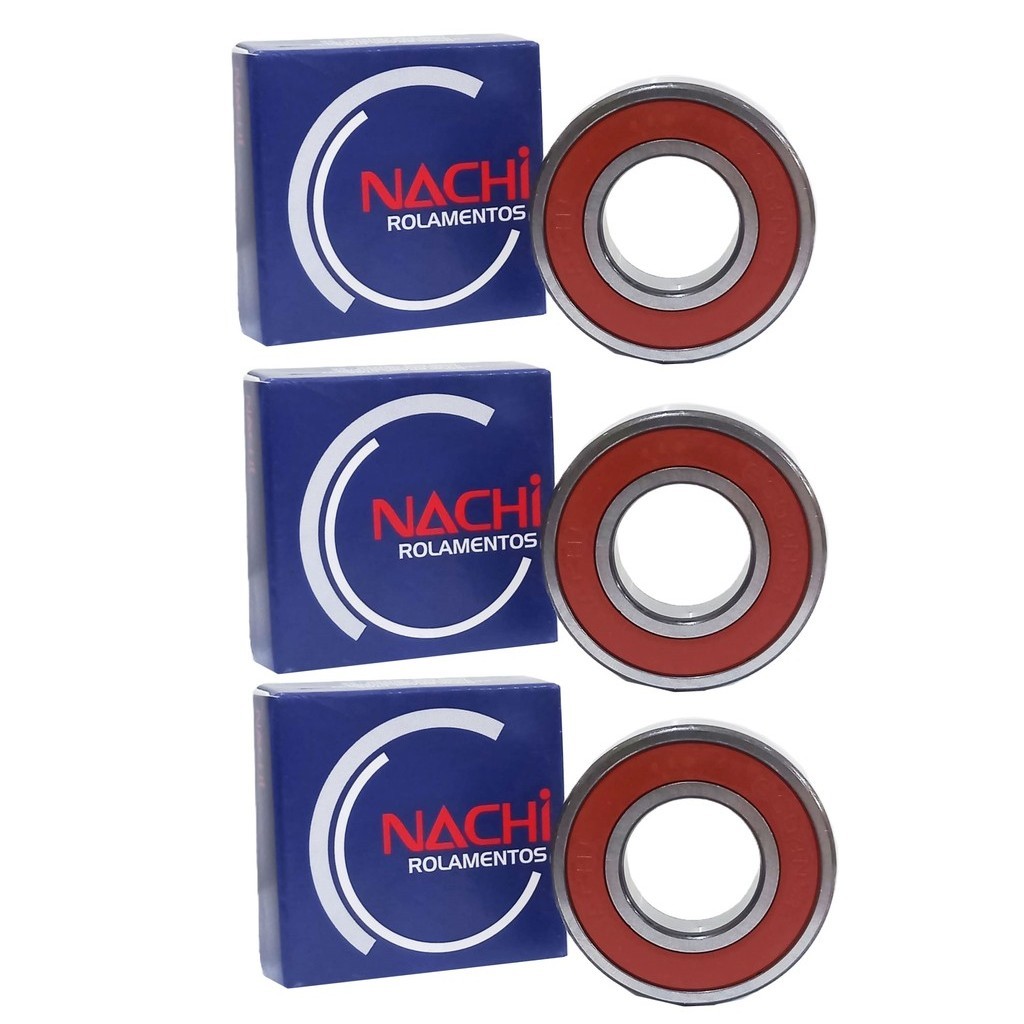 Detalhes do Kit Rolamentos Roda Traseira Cb 500 2014-2020 3 Peças Nachi