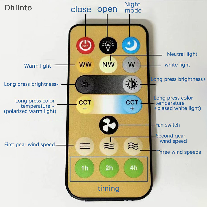 [Interruptores Sem Fio 3 Velocidades 1-4h De Temporização Substituição Do Controle Remoto Para A Luz Ventilador De Teto E27 Em