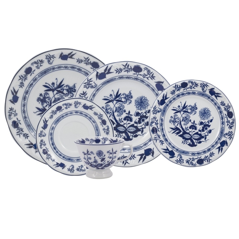 Aparelho de Jantar e Chá Porcelana Schmidt 20 Peças – Dec. Cebolinha 2617