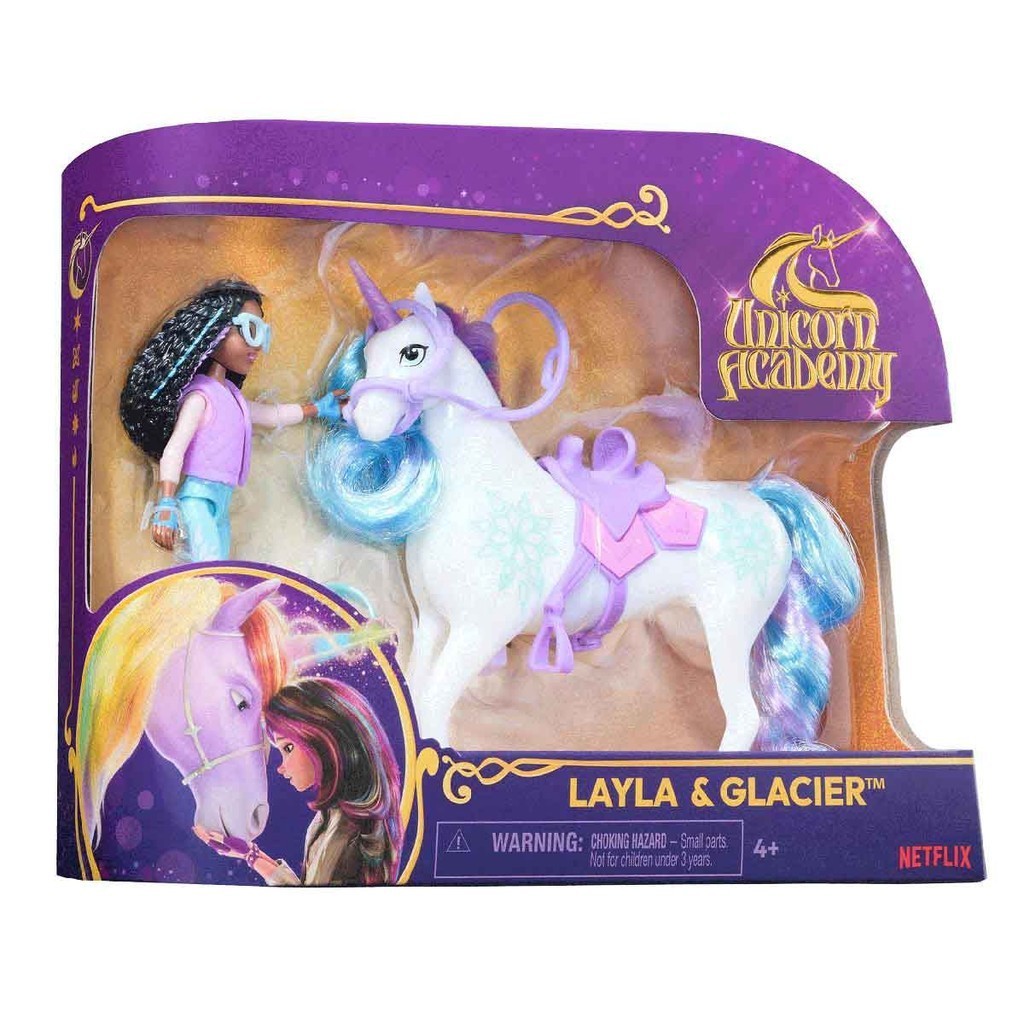 Boneca Layla e Unicórnio Geleira - Academia Unicórnio - Mom & Baby