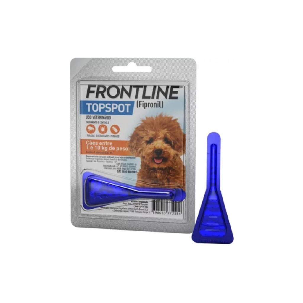 Antipulgas e Carrapatos Pipeta Frontline Cão Até 10kg em Oferta na Shopee