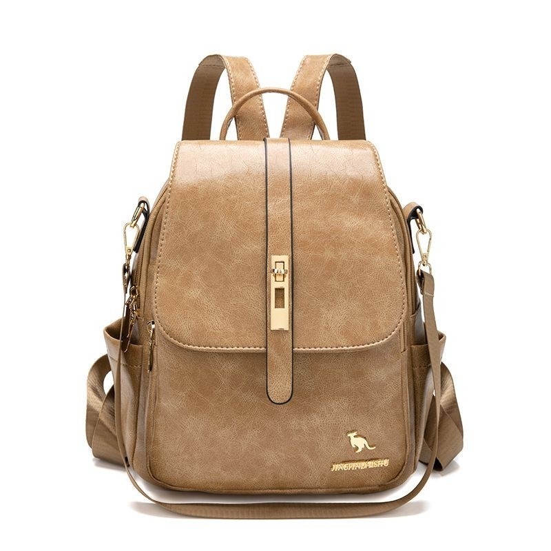 Mochila De Couro Pu Bolsa Com Alça Lateral Multiuso Alta Qualidade Canguru