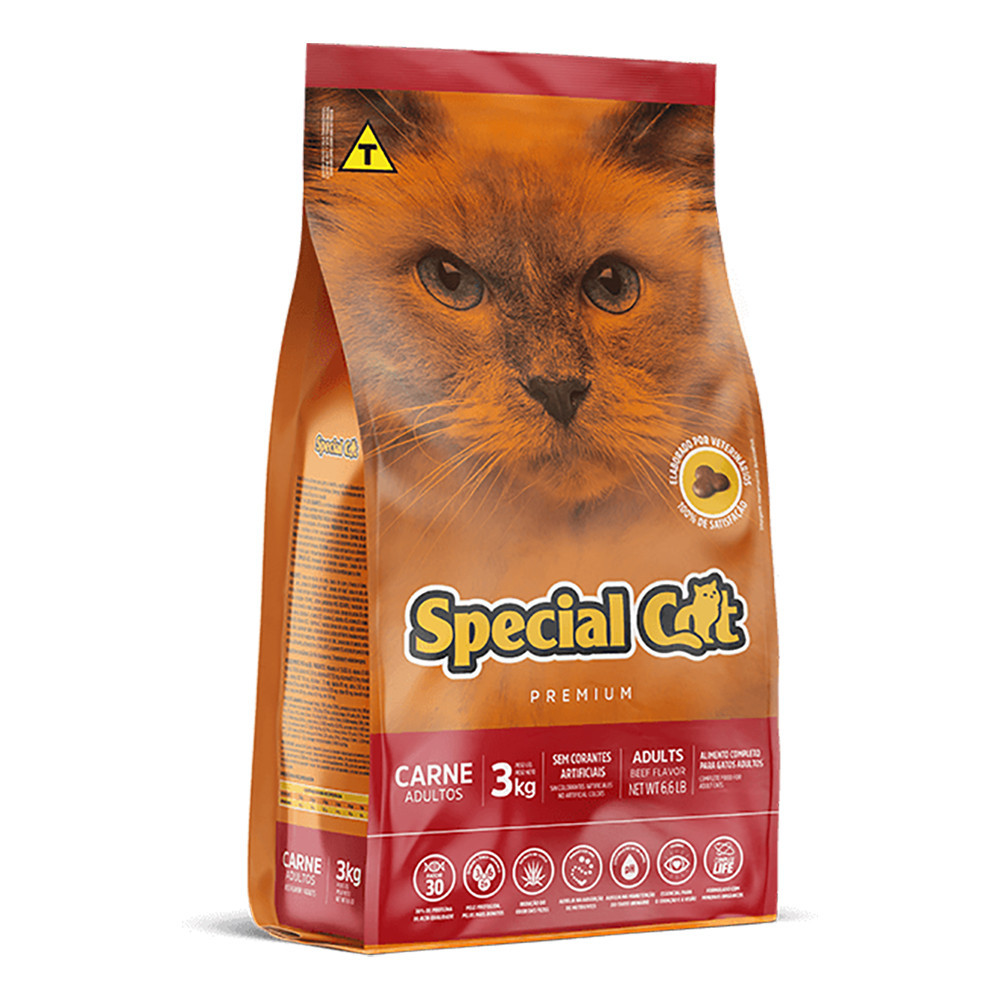 Ração Gatos Special Cat Adultos Carne 3kg em Oferta na Shopee