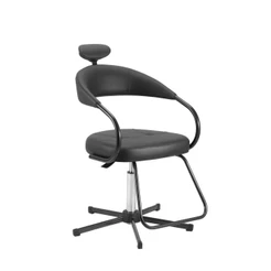 Cadeira de Cabeleireiro Estofada Manual Futura Smart Black Dompel