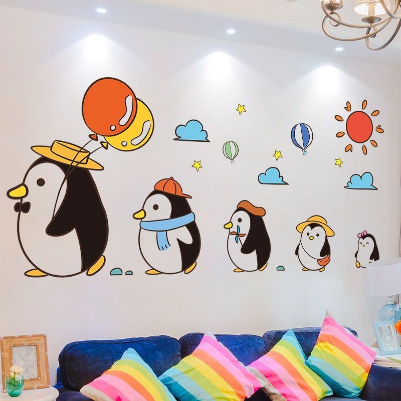 Decoração de Quarto de Crianças de Jardim de Infância Autocolantes de Cartoon Bonitos Autocolantes de Parede Autocolantes de Quarto Papel de Parede Autocolante de Quarto de Roupeiro