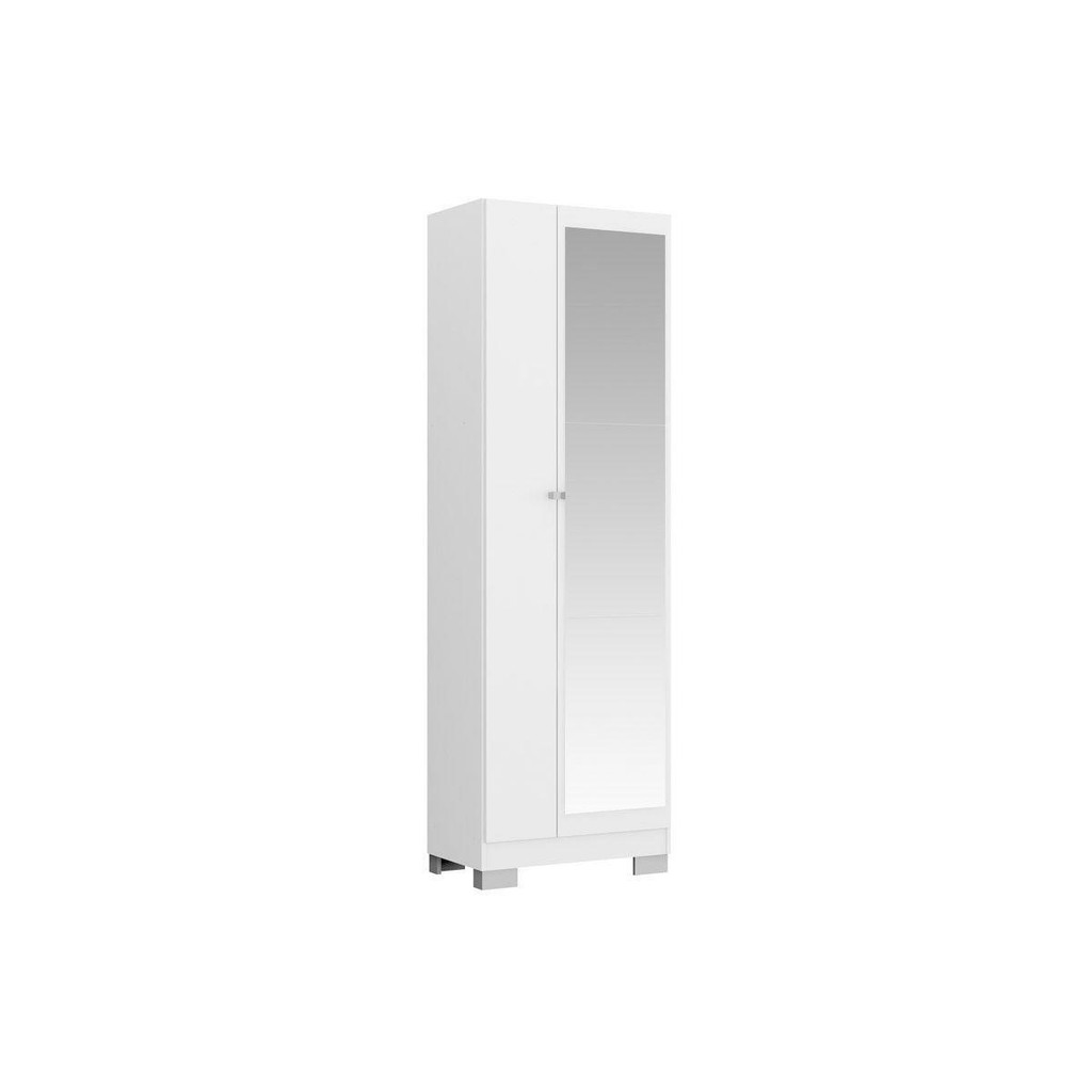 Armário Multiuso Lavanderia 547 c/ 1 Porta c/ Espelho e Pés Branco - Carraro em Oferta na Shopee