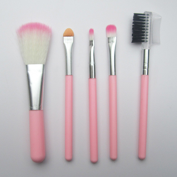 kit de pincel pincel maquiagem 5 Conjunto de pincéis de maquiagem: pincel de sombra rosa, pincel de lábios, pincel de blush, pincel de rímel, pincel de maquiagem, ferramentas de beleza