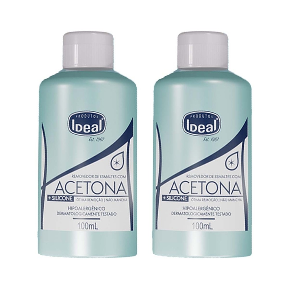 Kit 2 Und Acetona Removedor de Esmalte Ideal 100ml em Oferta na Shopee