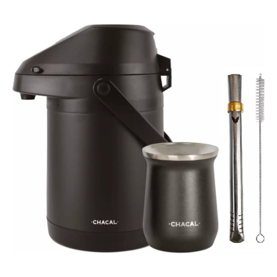 Kit Para Terere Garrafa Termica Cuia E Bomba Chacal Inox