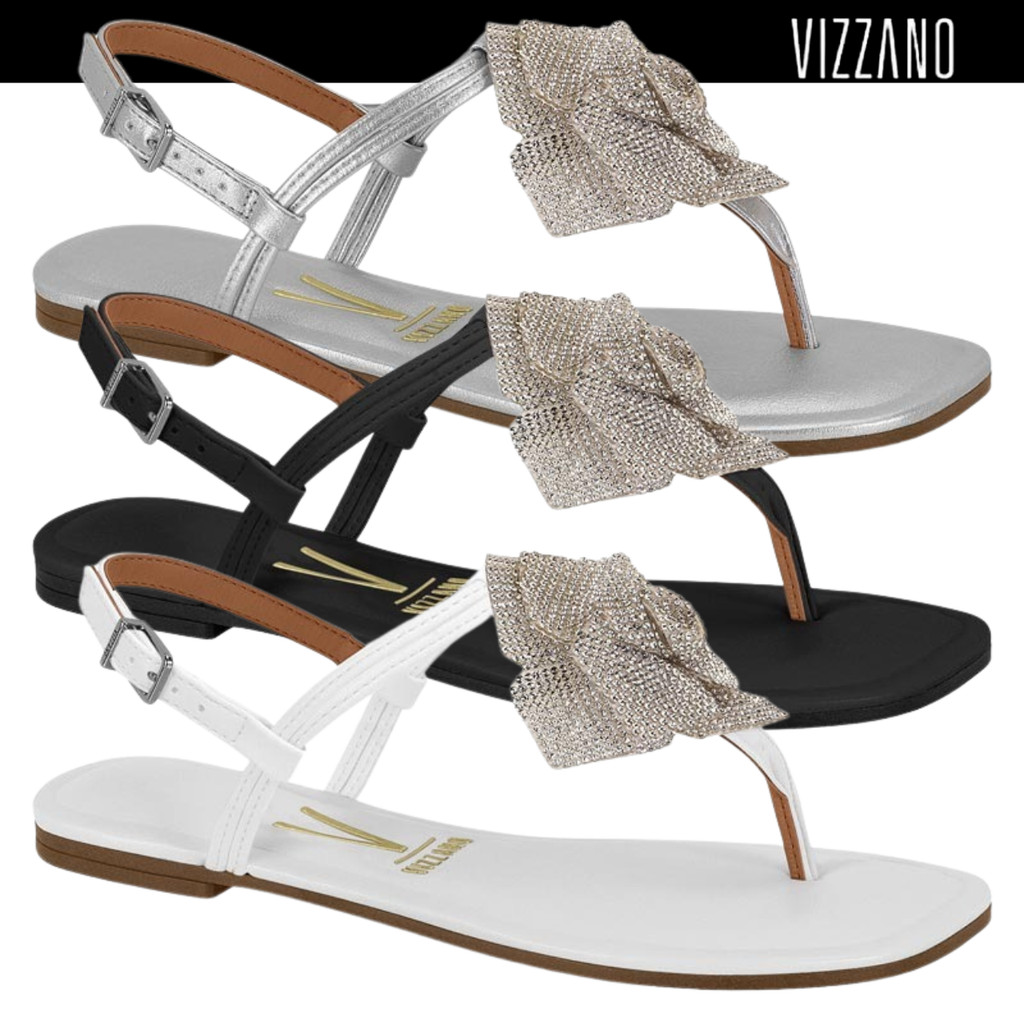 Sandalia Rasteira Feminina Vizzano Detalhe Flor Delicada Estilosa em Oferta na Shopee